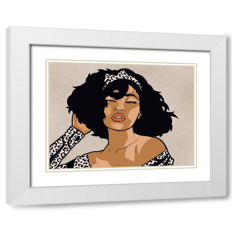 Cheetah Print Diva White Modern Wood Framed Art Print with Double Matting by Prime, Marcus