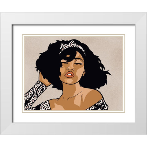 Cheetah Print Diva White Modern Wood Framed Art Print with Double Matting by Prime, Marcus