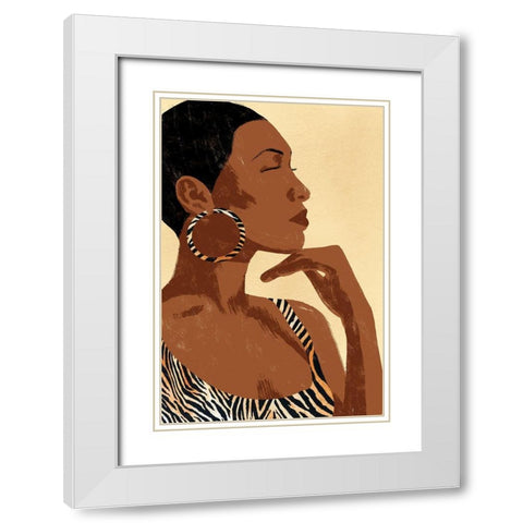 Fierce Tiger 1 White Modern Wood Framed Art Print with Double Matting by Prime, Marcus