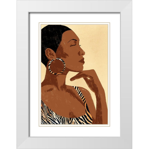 Fierce Tiger 1 White Modern Wood Framed Art Print with Double Matting by Prime, Marcus