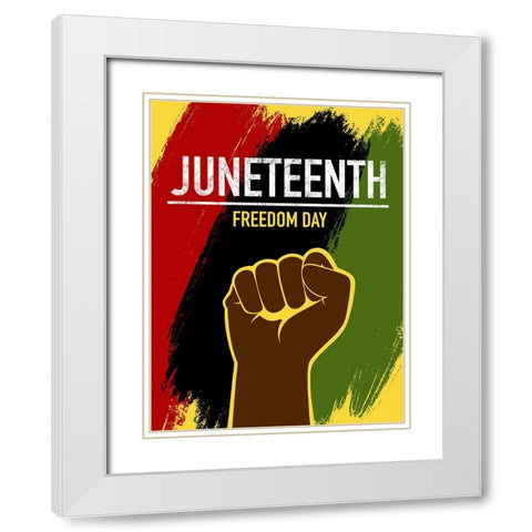 Juneteenth White Modern Wood Framed Art Print with Double Matting by Prime, Marcus