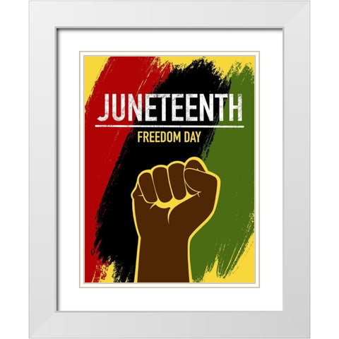 Juneteenth White Modern Wood Framed Art Print with Double Matting by Prime, Marcus