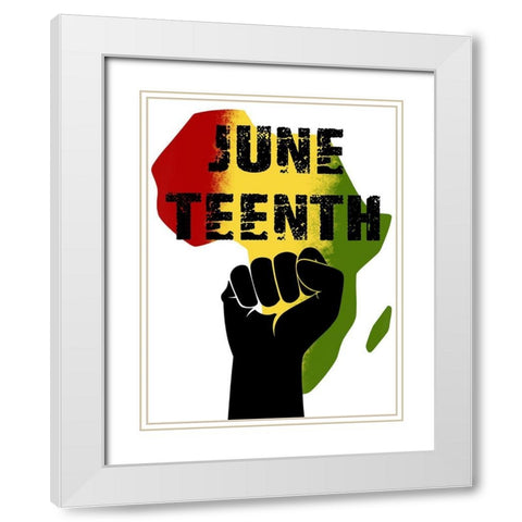 Juneteenth Pride White Modern Wood Framed Art Print with Double Matting by Prime, Marcus