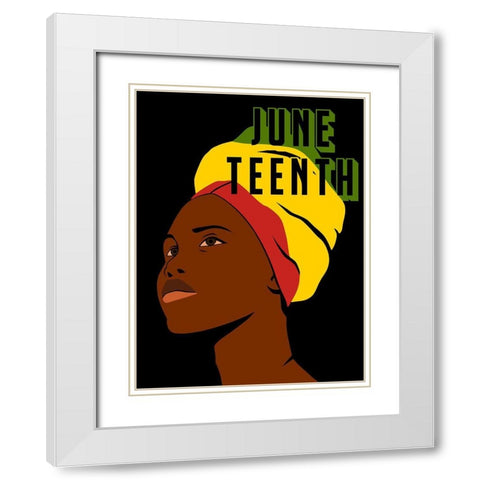 Juneteenth Beauty White Modern Wood Framed Art Print with Double Matting by Prime, Marcus