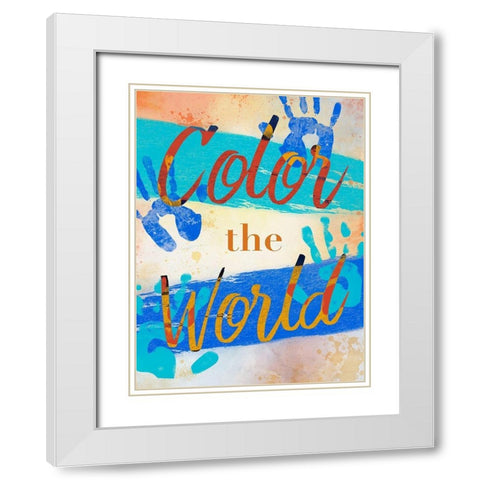 Color The World White Modern Wood Framed Art Print with Double Matting by Prime, Marcus