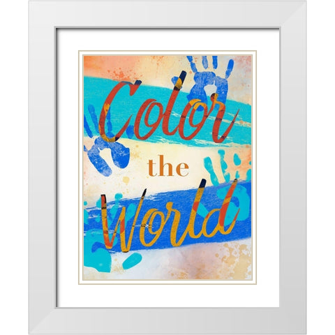 Color The World White Modern Wood Framed Art Print with Double Matting by Prime, Marcus