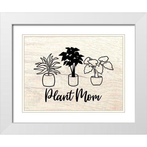 Plant Mom Illustration 2 White Modern Wood Framed Art Print with Double Matting by Prime, Marcus