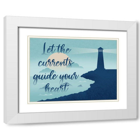 Current Guide White Modern Wood Framed Art Print with Double Matting by Prime, Marcus