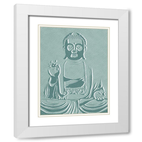 Shifted Buddha White Modern Wood Framed Art Print with Double Matting by Prime, Marcus