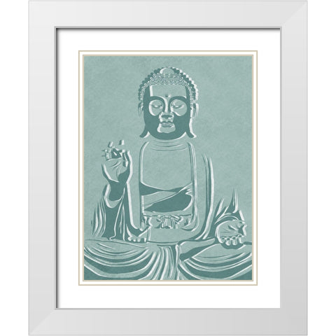 Shifted Buddha White Modern Wood Framed Art Print with Double Matting by Prime, Marcus
