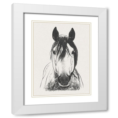 Daring Stallion White Modern Wood Framed Art Print with Double Matting by Prime, Marcus
