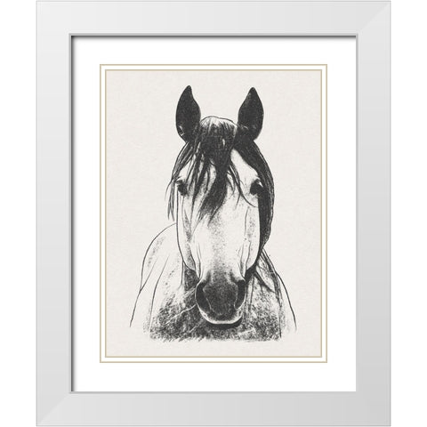 Daring Stallion White Modern Wood Framed Art Print with Double Matting by Prime, Marcus