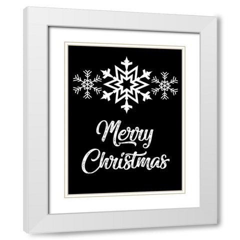 Snowflake Christmas White Modern Wood Framed Art Print with Double Matting by Prime, Marcus