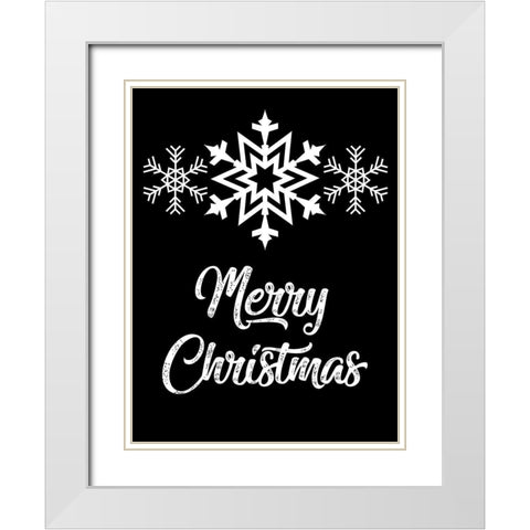 Snowflake Christmas White Modern Wood Framed Art Print with Double Matting by Prime, Marcus