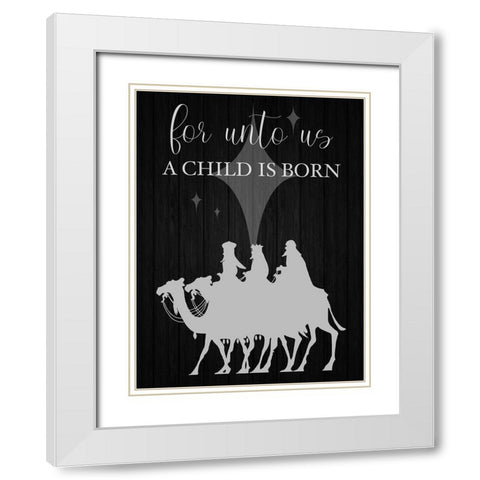A Child Is Born White Modern Wood Framed Art Print with Double Matting by Prime, Marcus