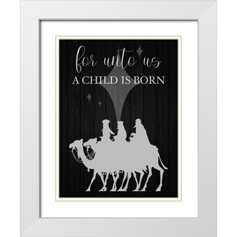 A Child Is Born White Modern Wood Framed Art Print with Double Matting by Prime, Marcus