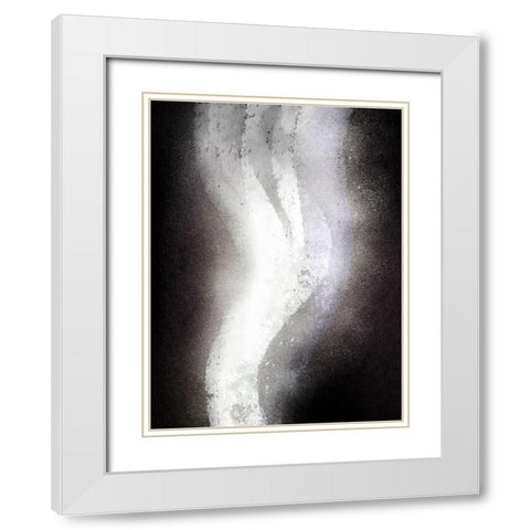 Declining Abstraction White Modern Wood Framed Art Print with Double Matting by Prime, Marcus