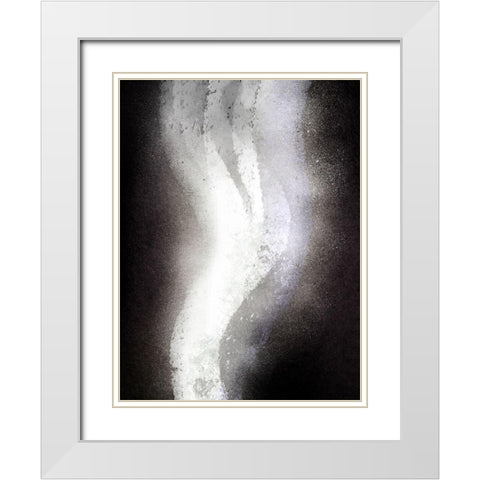 Declining Abstraction White Modern Wood Framed Art Print with Double Matting by Prime, Marcus