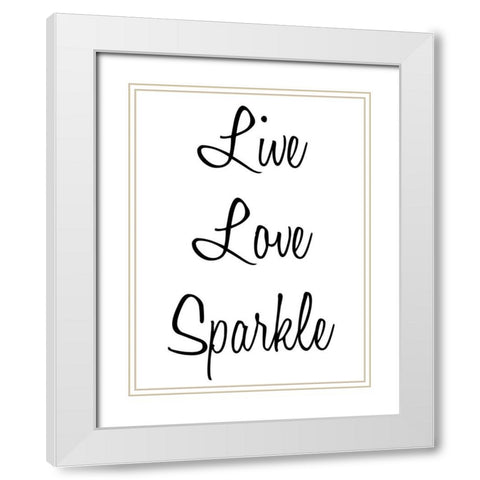 Love Sparkle White Modern Wood Framed Art Print with Double Matting by Prime, Marcus