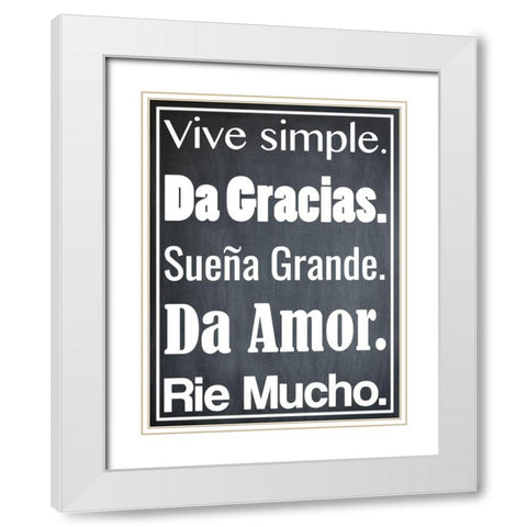 Vive Simple 1 White Modern Wood Framed Art Print with Double Matting by Prime, Marcus