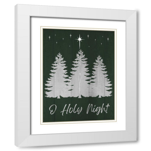 O Holy Night White Modern Wood Framed Art Print with Double Matting by Prime, Marcus