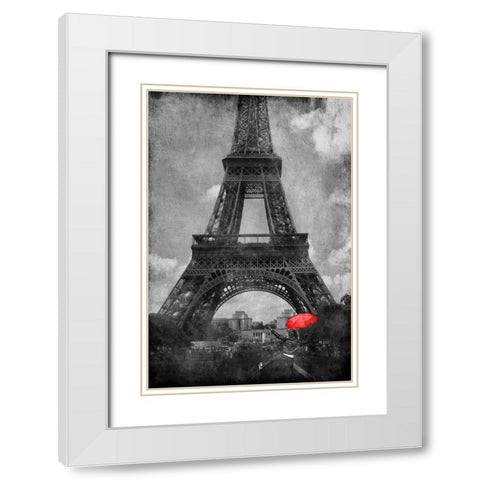 Dancing In Paris White Modern Wood Framed Art Print with Double Matting by Prime, Marcus