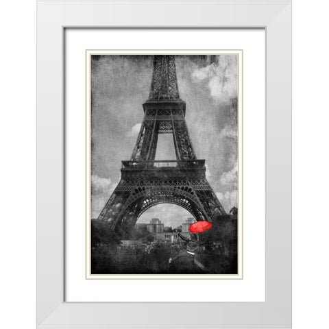 Dancing In Paris White Modern Wood Framed Art Print with Double Matting by Prime, Marcus