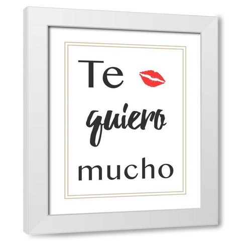 Te Quiero White Modern Wood Framed Art Print with Double Matting by Prime, Marcus