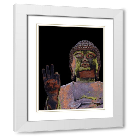 Painted Buddha White Modern Wood Framed Art Print with Double Matting by Prime, Marcus