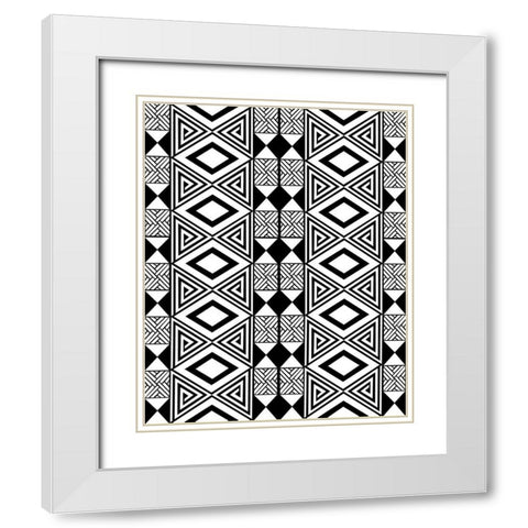 Bogolan Tradition 1 White Modern Wood Framed Art Print with Double Matting by Prime, Marcus