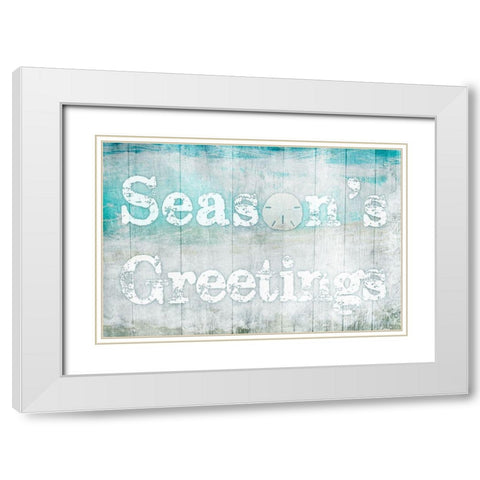 Seasons Greetings White Modern Wood Framed Art Print with Double Matting by Prime, Marcus