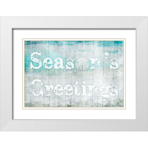 Seasons Greetings White Modern Wood Framed Art Print with Double Matting by Prime, Marcus