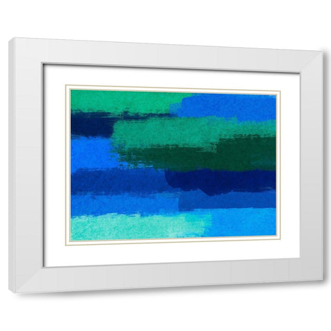 Vibrant Smears White Modern Wood Framed Art Print with Double Matting by Prime, Marcus