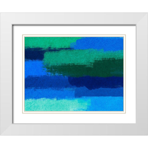 Vibrant Smears White Modern Wood Framed Art Print with Double Matting by Prime, Marcus
