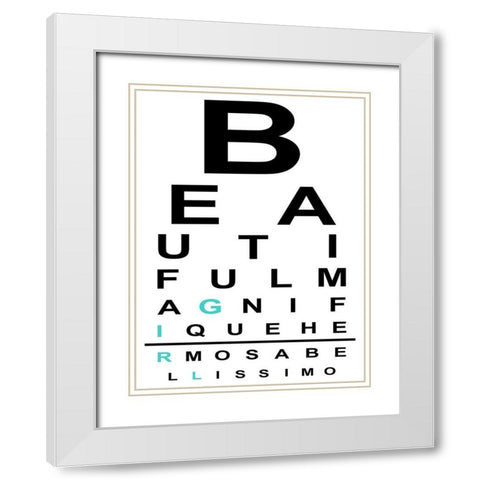 Beauty Chart White Modern Wood Framed Art Print with Double Matting by Prime, Marcus