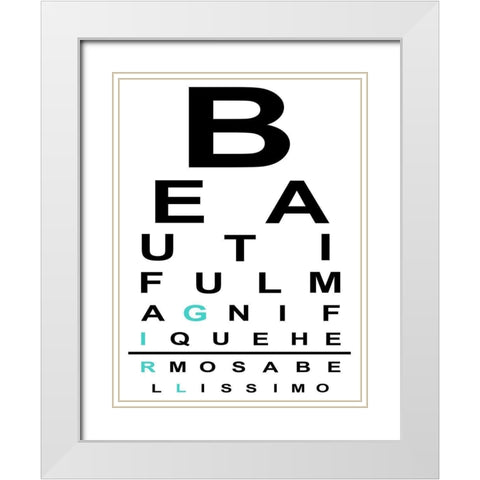 Beauty Chart White Modern Wood Framed Art Print with Double Matting by Prime, Marcus