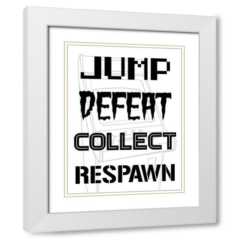 Gaming Rules 1 White Modern Wood Framed Art Print with Double Matting by Prime, Marcus