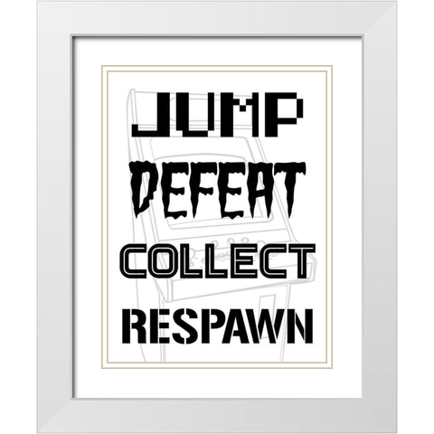 Gaming Rules 1 White Modern Wood Framed Art Print with Double Matting by Prime, Marcus