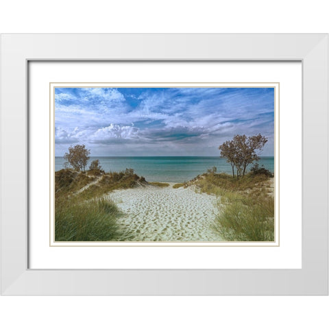 Welcoming Beach White Modern Wood Framed Art Print with Double Matting by Prime, Marcus