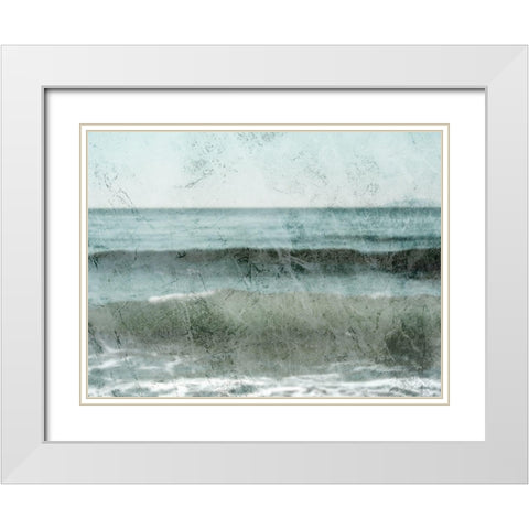 Distressed Ocean 1 White Modern Wood Framed Art Print with Double Matting by Prime, Marcus