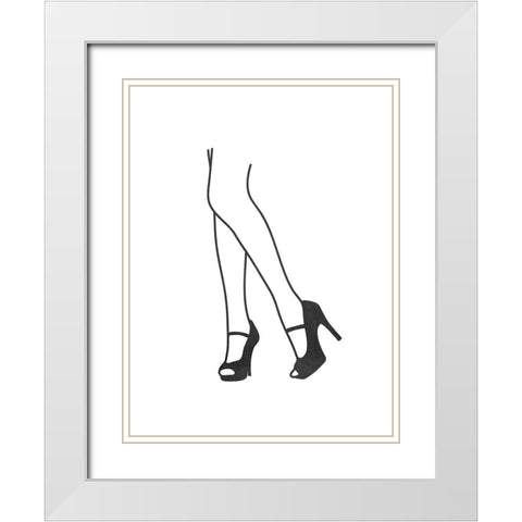 Glamorous Heels 1 White Modern Wood Framed Art Print with Double Matting by Prime, Marcus