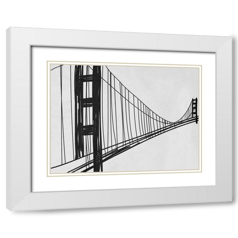 Bridge Heights White Modern Wood Framed Art Print with Double Matting by Prime, Marcus