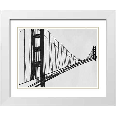 Bridge Heights White Modern Wood Framed Art Print with Double Matting by Prime, Marcus