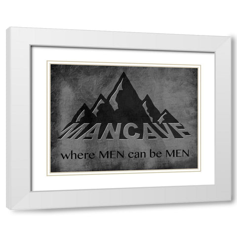Manly Mancave White Modern Wood Framed Art Print with Double Matting by Prime, Marcus