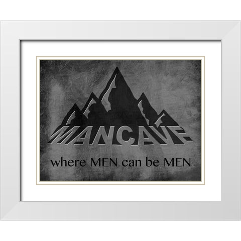 Manly Mancave White Modern Wood Framed Art Print with Double Matting by Prime, Marcus