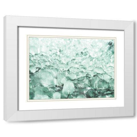 Bubbly Mint 1 White Modern Wood Framed Art Print with Double Matting by Prime, Marcus