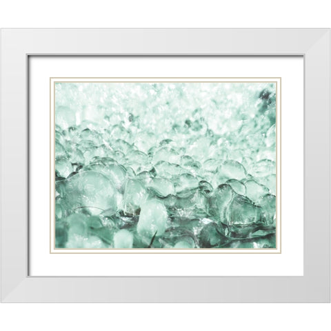Bubbly Mint 1 White Modern Wood Framed Art Print with Double Matting by Prime, Marcus