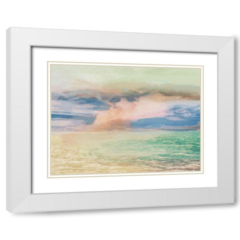 Beach Abstract 1 White Modern Wood Framed Art Print with Double Matting by Prime, Marcus