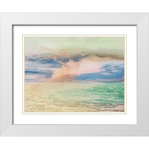 Beach Abstract 1 White Modern Wood Framed Art Print with Double Matting by Prime, Marcus