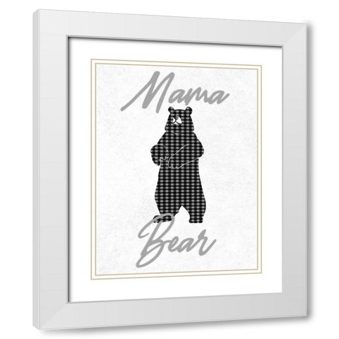 Mama Bear White Modern Wood Framed Art Print with Double Matting by Prime, Marcus